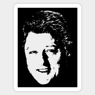 Bill Clinton Winning Smile White On Black Pop Art Sticker